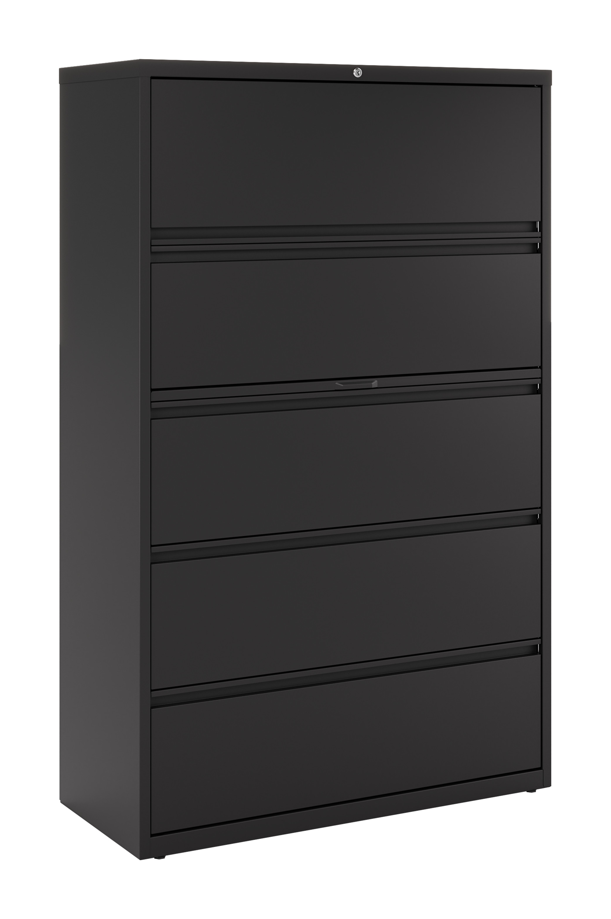 Hirsh 42 inch Wide 5 Drawer Metal Lateral File Cabinet for Home and Office, Holds Letter, Legal and A4 Hanging Folders, Black - image 1 of 10