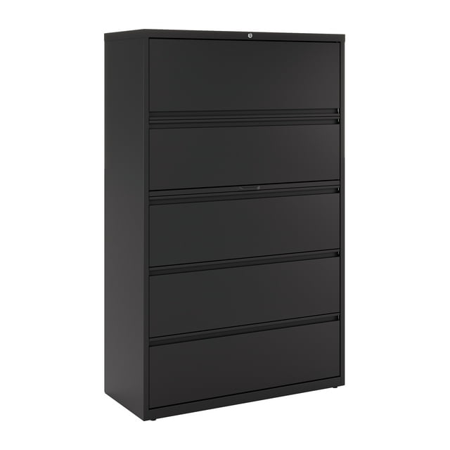 Hirsh 42 inch Wide 5 Drawer Metal Lateral File Cabinet for Home and Office, Holds Letter, Legal and A4 Hanging Folders, Black