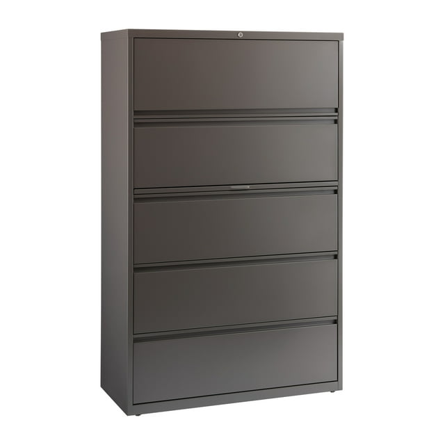 Hirsh 42 inch Wide 5 Drawer Metal Lateral File Cabinet for Home and Office, Holds Letter, Legal and A4 Hanging Folders, Medium Tone Brown