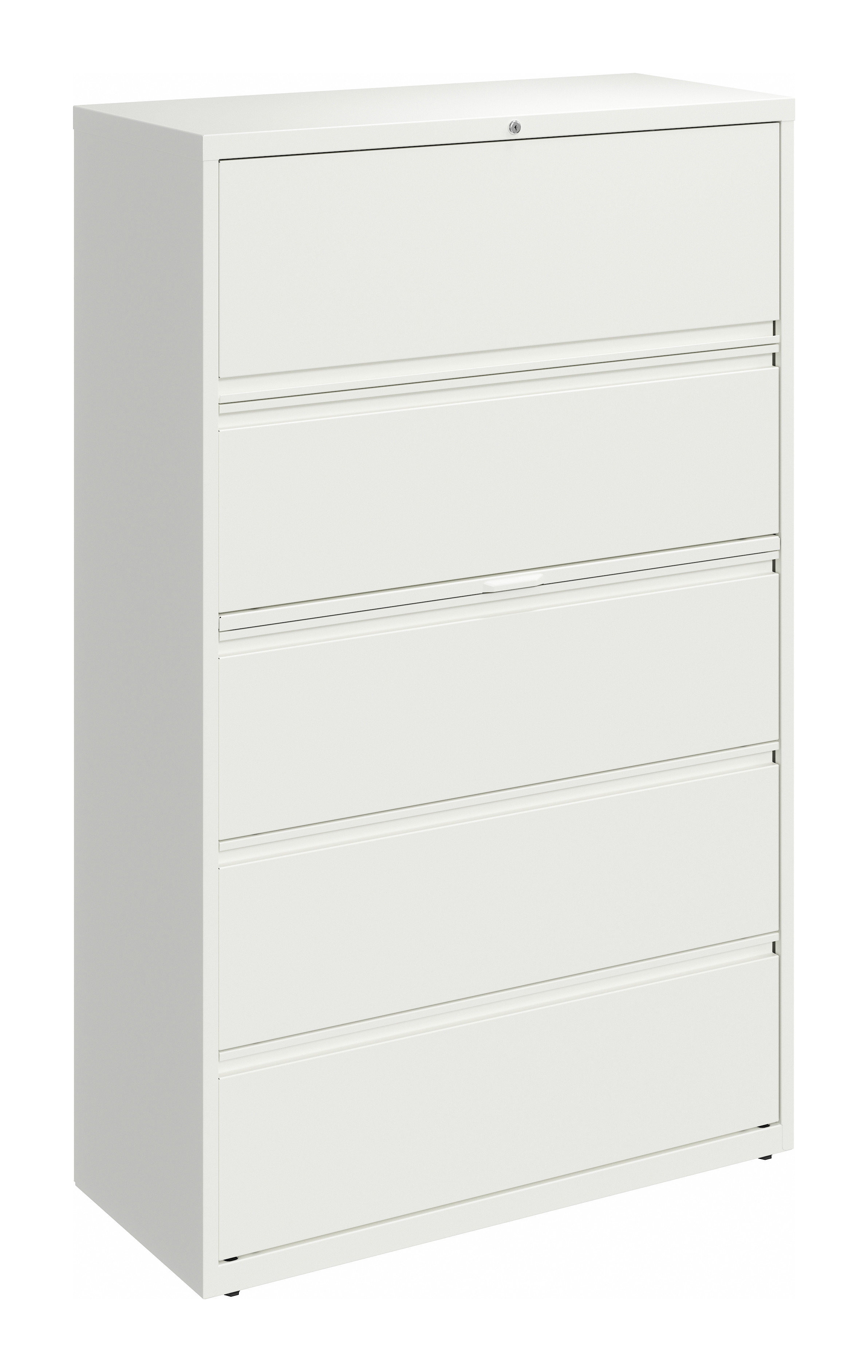 Hirsh 42 inch Wide 5 Drawer Metal Lateral File Cabinet for Home and Office, Holds Letter, Legal and A4 Hanging Folders, White - image 1 of 4
