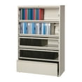 thumbnail image 1 of Hirsh 42 inch Wide 5 Drawer Metal Lateral File Cabinet with Roll-Out Shelves for Home and Office, Holds Letter, Legal and A4 Hanging Folders, Putty, 1 of 2