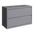 thumbnail image 1 of Hirsh 42 Inch Wide 2 Drawer Metal Lateral File Cabinet for Home and Office, Holds Letter, Legal and A4 Hanging Folders, Silver, 1 of 4