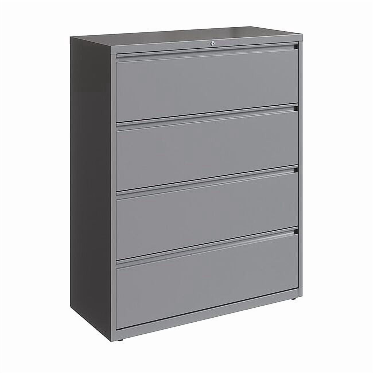 Hirsh 42 inch Wide 4 Drawer Metal Lateral File Cabinet for Home and Office, Holds Letter, Legal and A4 Hanging Folders, Silver