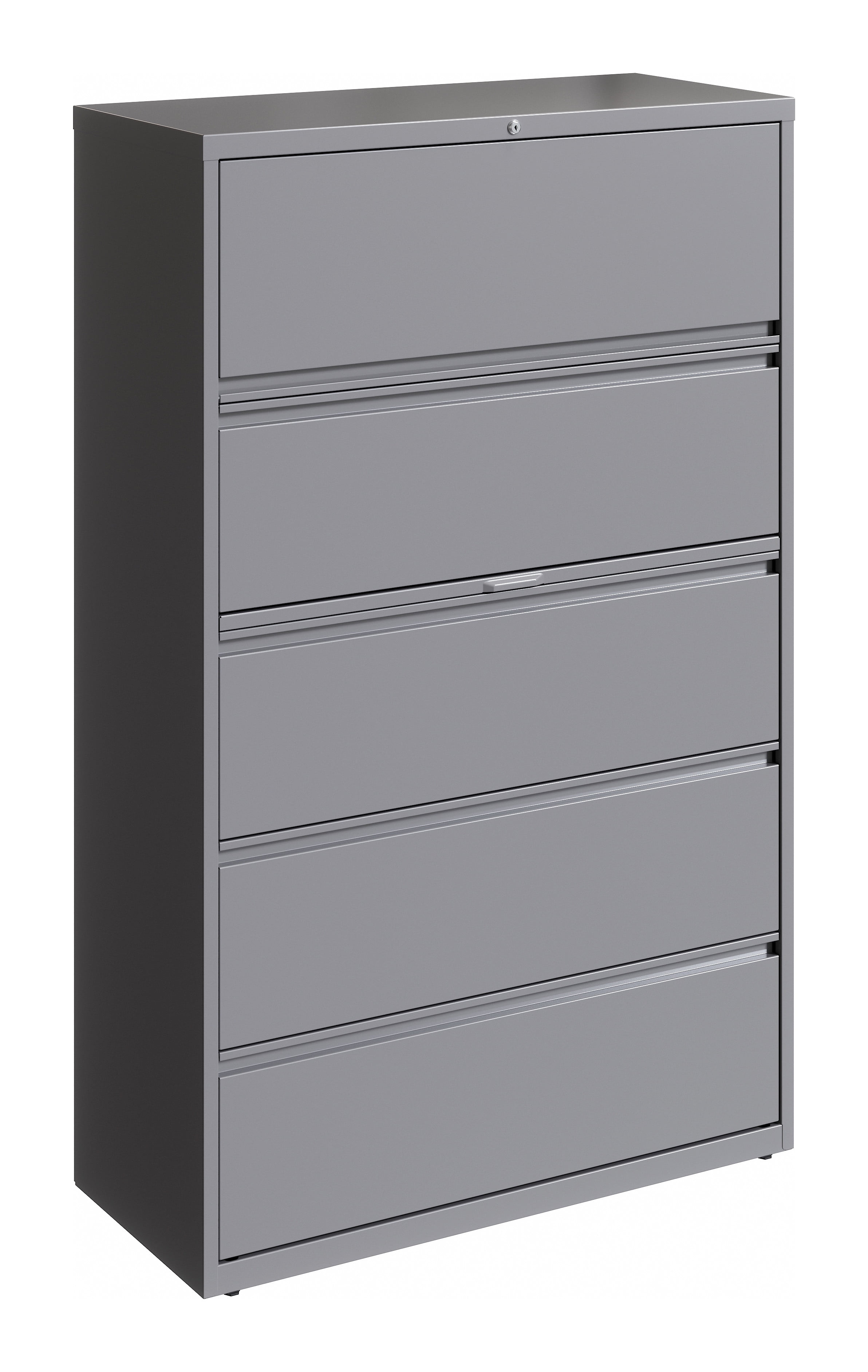 Arctic Silver 42" Wide 5 Drawer Lockable Lateral File Cabinet