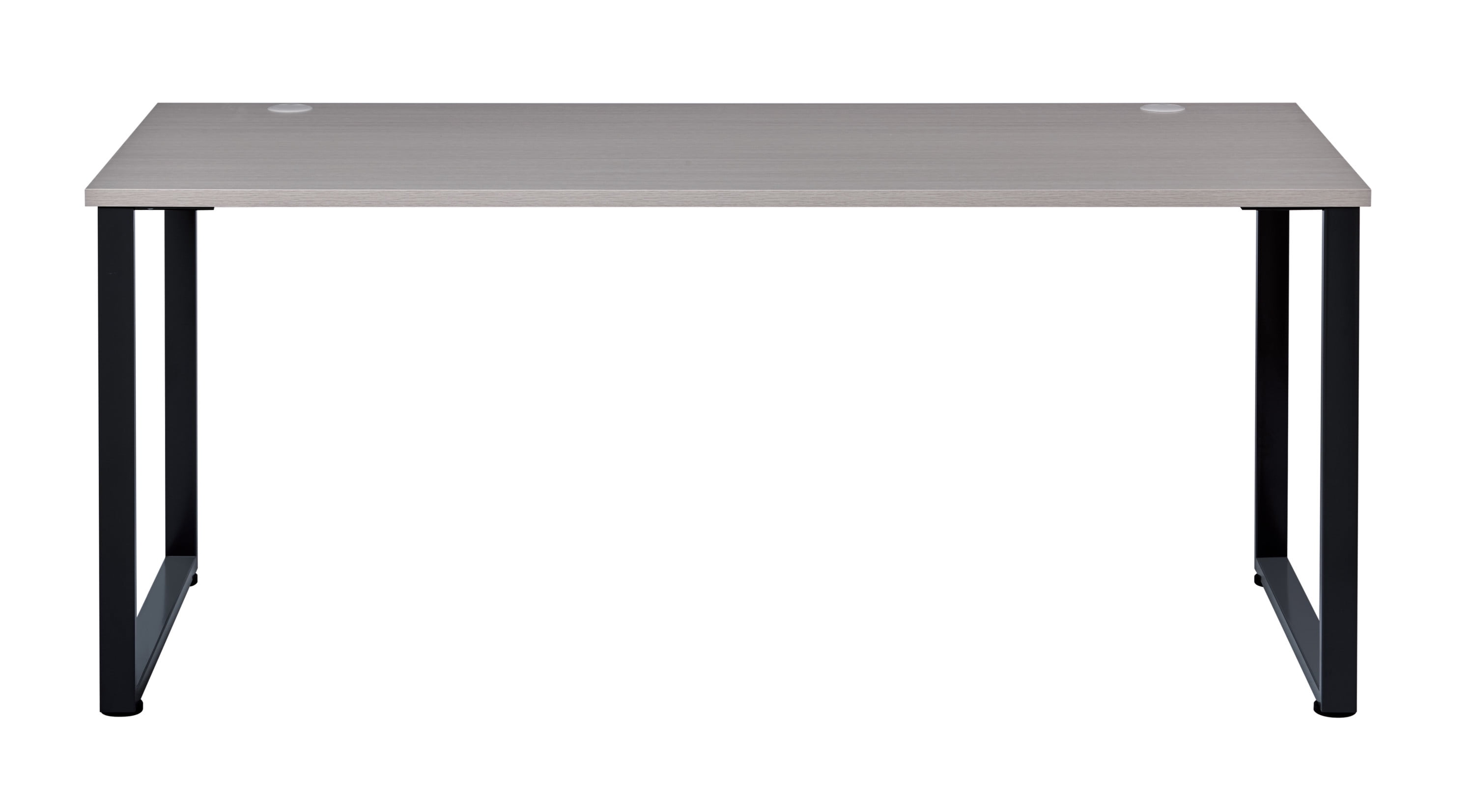 Gray Elm and Black Metal Desk with Drawer, 71"