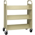 thumbnail image 1 of Hirsh Double-sided Mobile Metal Book Cart Putty/Beige, 1 of 8