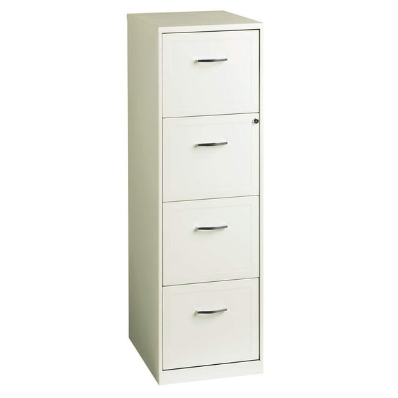 Hirsh Industries 18" Deep 4 Drawer Metal File Cabinet Pearl White