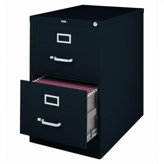 Hirsh Industries 25" Deep Vertical File Cabinet 2-Drawer Legal Size, Black, 14413 CA3