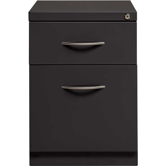 Interion 2 Drawer Box/File Pedestal - 21-3/4""H - Charcoal
