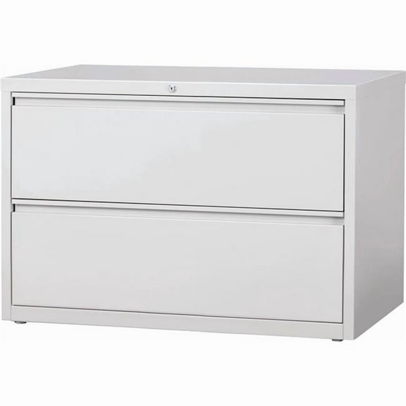 Hirsh Industries B691014 42 in. HL10000 Series Lateral File with 2-Drawer - Light Gray