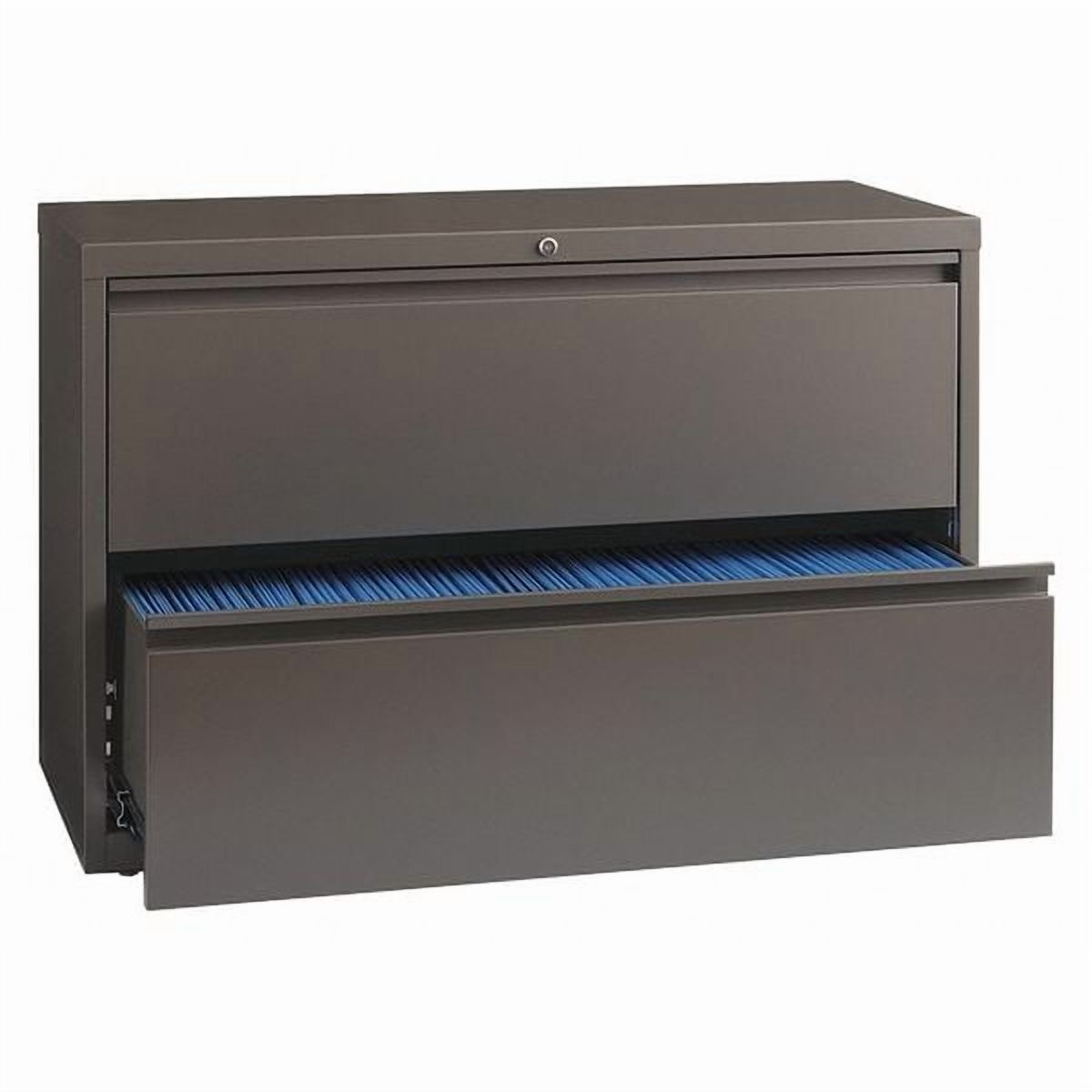 Hirsh 42 Inch Wide 2 Drawer Metal Lateral File Cabinet for Home and Office, Holds Letter, Legal and A4 Hanging Folders, Medium Tone Brown