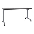 thumbnail image 1 of Hirsh Modern Metal T-Leg Table Desk. Arctic Silver/Weathered Charcoal, 1 of 7
