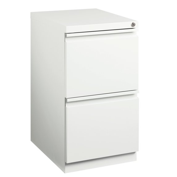 Hirsh Pro 20" Deep Mobile Pedestal File Cabinet 2 Drawer File-File, Letter Width, White