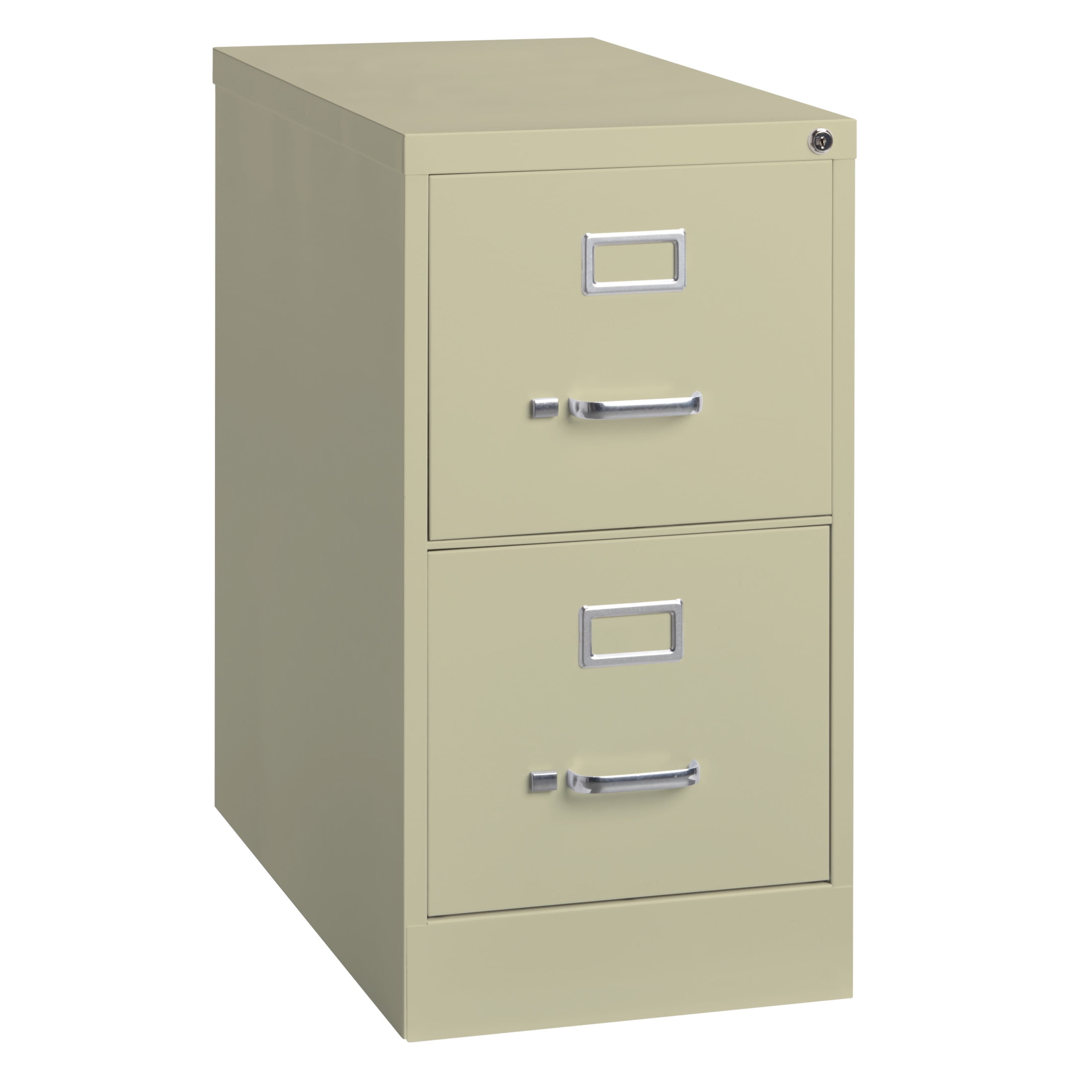 Hirsh Pro 2 Drawer Letter Locking Metal Vertical File Cabinet, 25" Deep, Putty