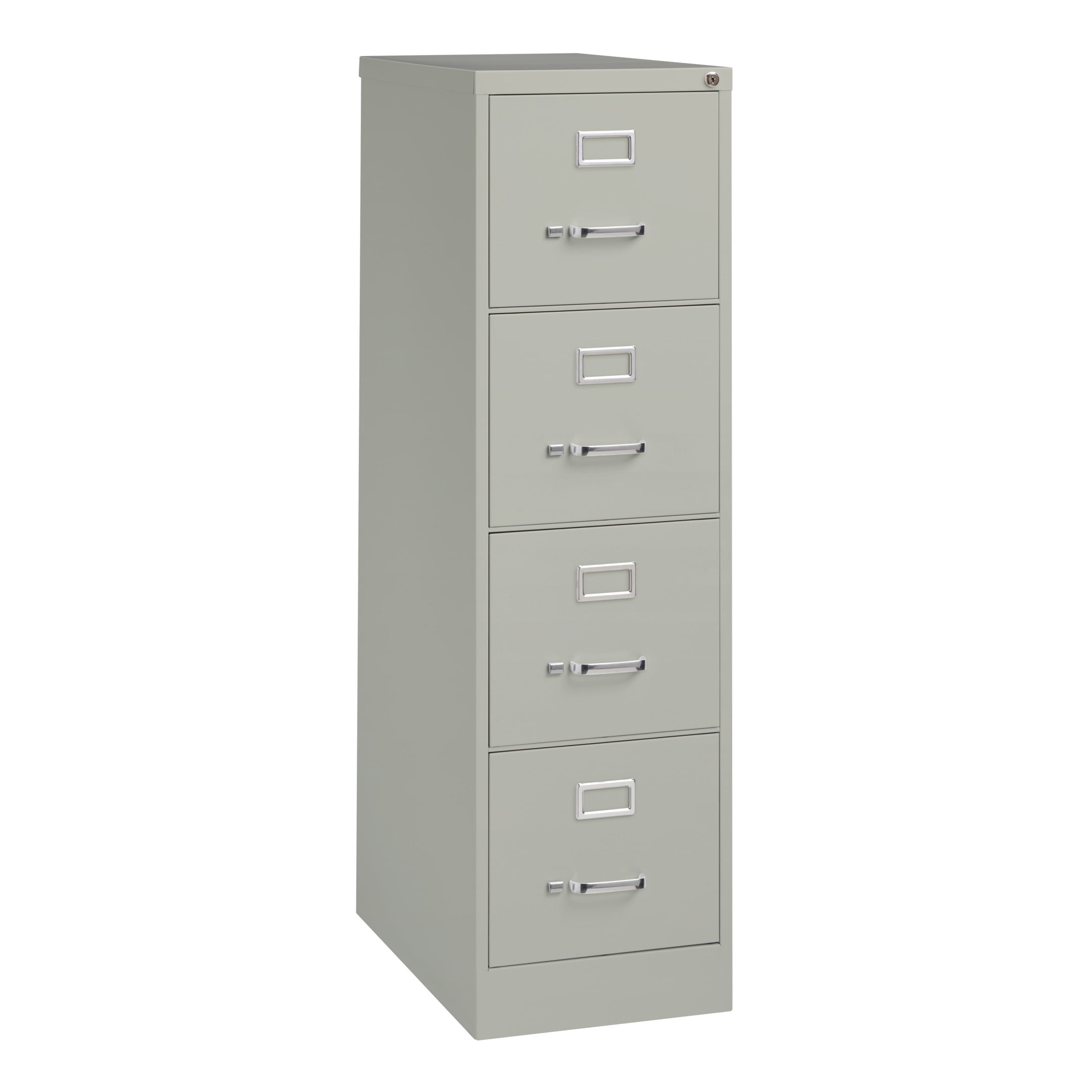 Hirsh Pro 4 Drawer Letter Locking Metal Vertical File Cabinet, 25" Deep, Gray
