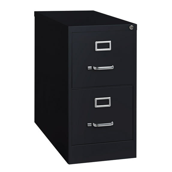 Hirsh Pro 26.5" Deep 2 Drawer Letter Width Vertical File Cabinet, Commercial Grade, Black