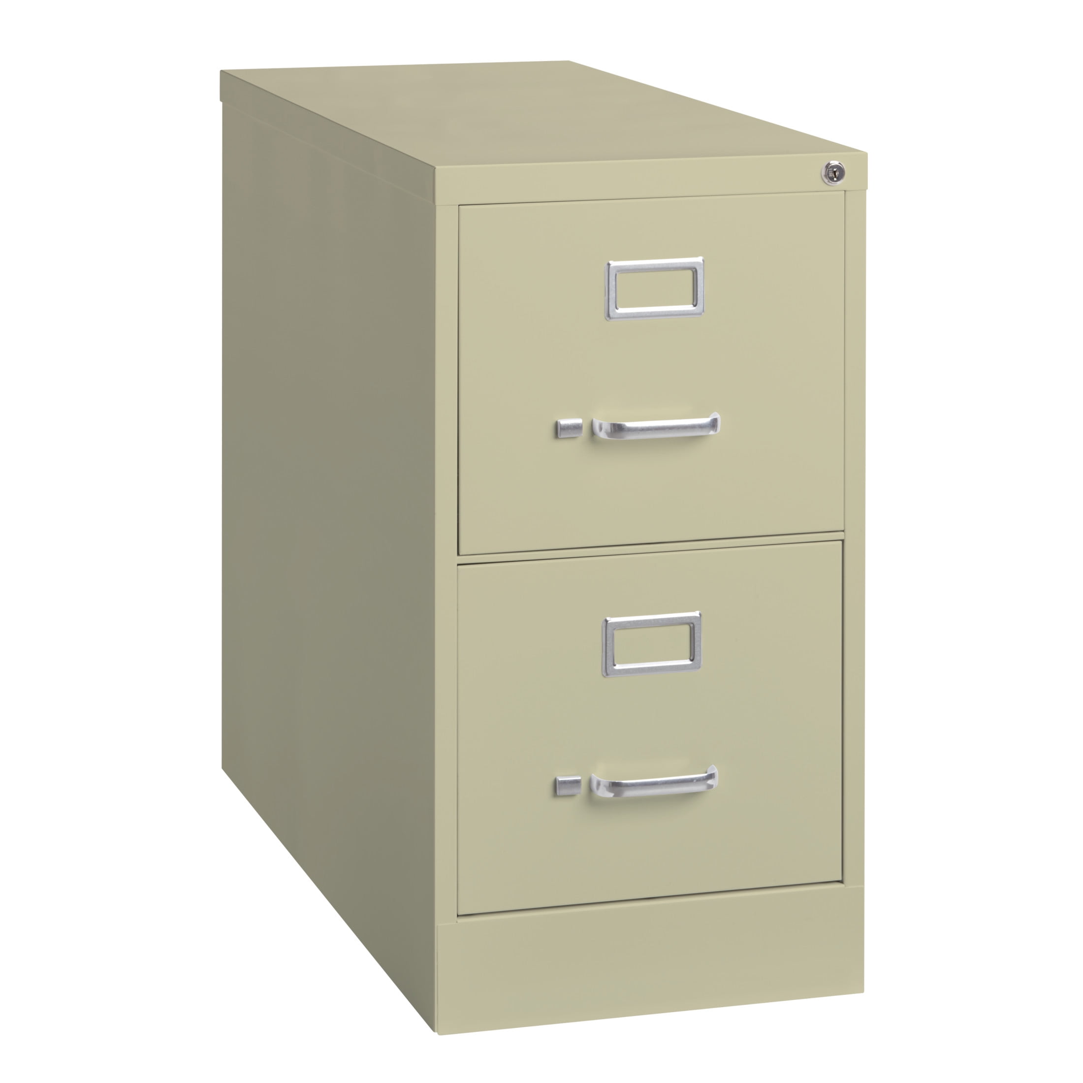 Hirsh Pro 2 Drawer Letter Locking Metal Vertical File Cabinet, 26.5" Deep, Putty