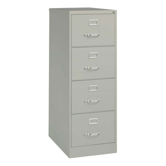 Hirsh Pro 26.5" Deep 4 Drawer Legal Width Metal Vertical File Cabinet, Commercial Grade, Gray