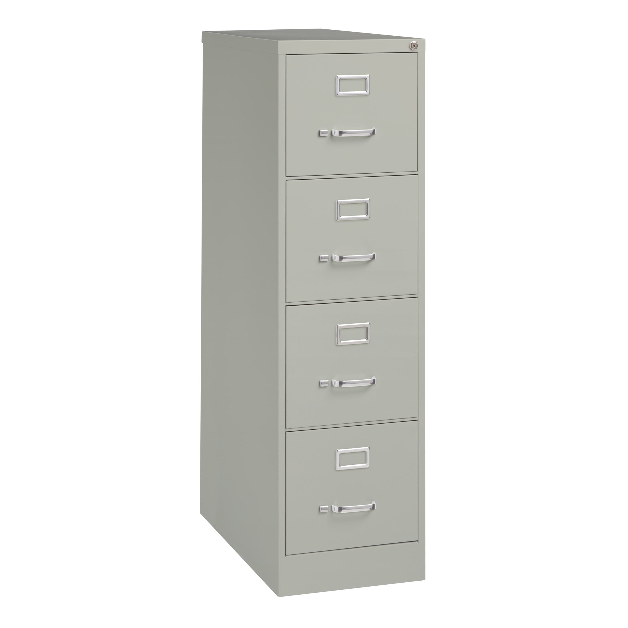 Hirsh Pro 4 Drawer Letter Locking Metal Vertical File Cabinet, 26.5" Deep, Gray