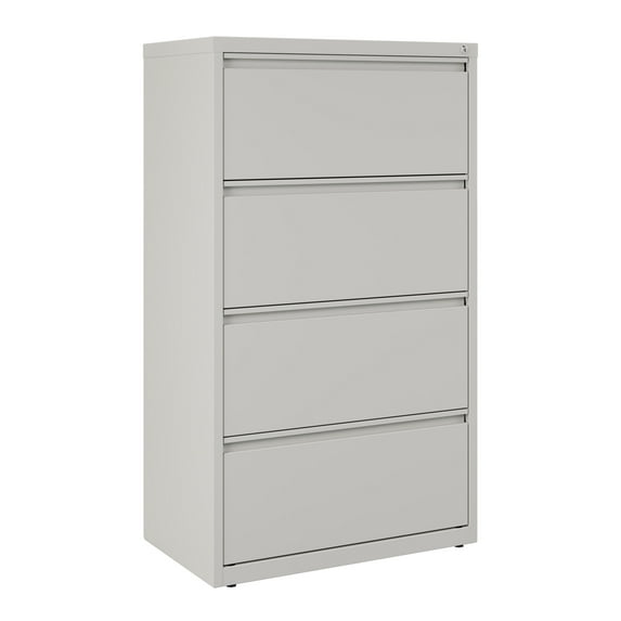 Hirsh Pro 30 Inch Wide 4 Drawer Metal Lateral File Cabinet for Home and Office, Holds Letter, Legal and A4 Hanging Folders, Gray