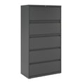 thumbnail image 1 of Hirsh Pro 36 inch Wide 5 Drawer Metal Lateral File Cabinet for Home and Office, Holds Letter, Legal and A4 Hanging Folders, Charcoal, 1 of 9