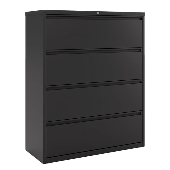 Hirsh Pro 42 inch Wide 4 Drawer Metal Lateral File Cabinet for Home and Office, Holds Letter, Legal and A4 Hanging Folders, Black