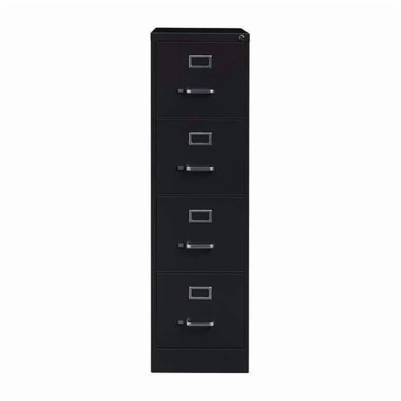Hirsh 28-1/2" W 4 Drawer Vertical File Cabinet, Black, Letter 18773