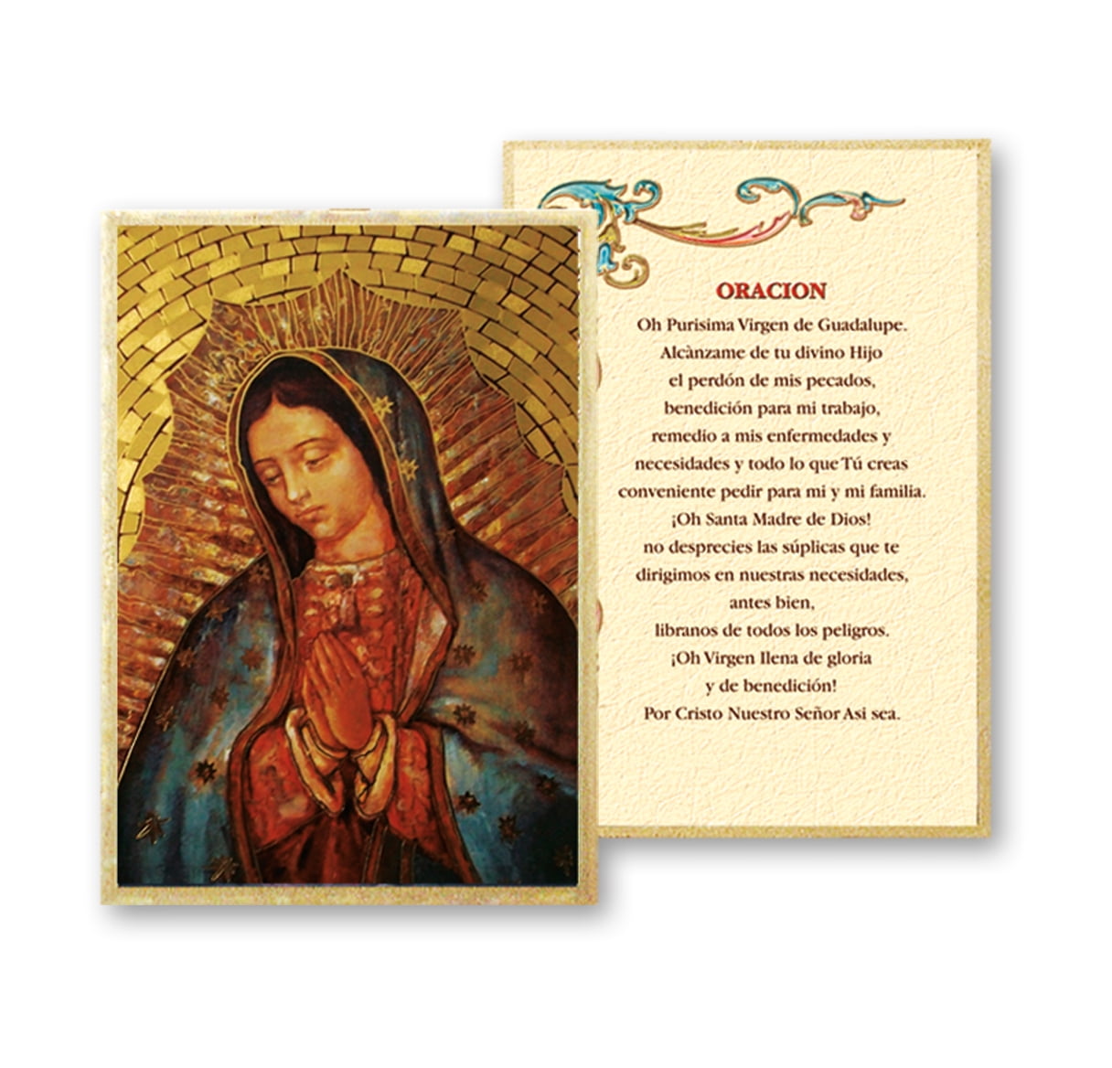 Hirten 4" x 6" Spanish Our Lady of Guadalupe Gold Foil Mosaic Wood ...