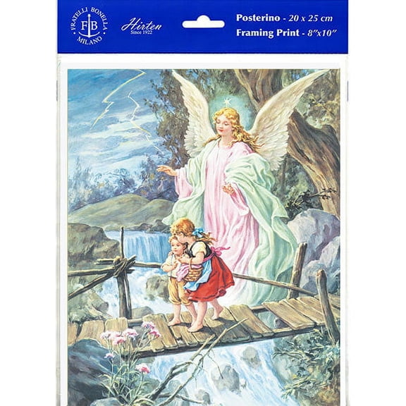 Hirten Guardian Angel Crossing the Bridge Framing Print Wall Art Dcor, Medium, Set of 3 prints