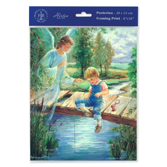 Hirten Guardian Angel with Boy Framing Print Wall Art Dcor, Medium, Set of 3 prints