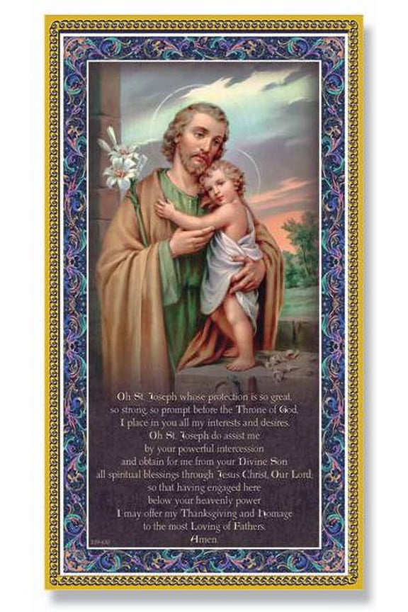St. Joseph Gold Foil Wood Plaque Wall Art Dcor, Small