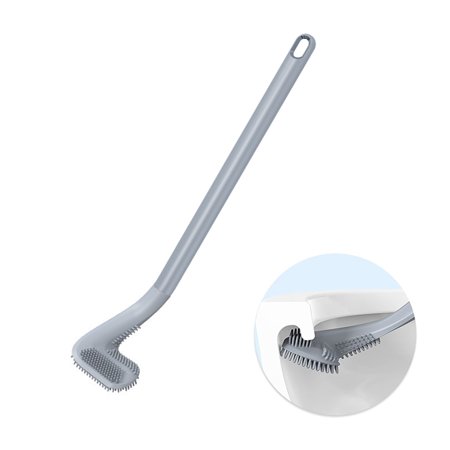 Hirundo Golf Toilet Brush, Long Handled Toilet Brush, Flexible Silicone Toilet Bowl Cleaning Brush, No Dead Corner (Gray)