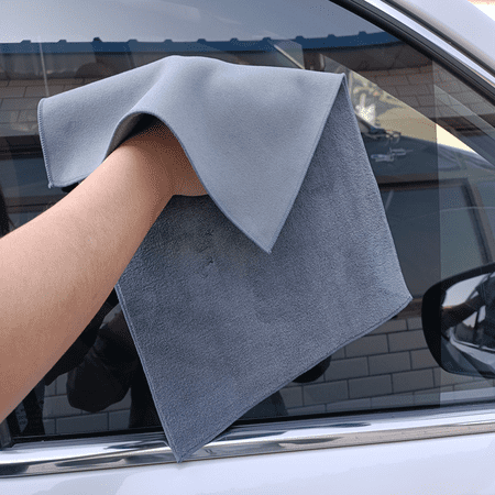 Hirundo Microfiber Car Drying Towel Super Absorbent Twist Pile Car Towels Rapid Drying Large Cleaning Lint-Free Detailing Cloth, 11.81 x 11.81 Inches(Gray)