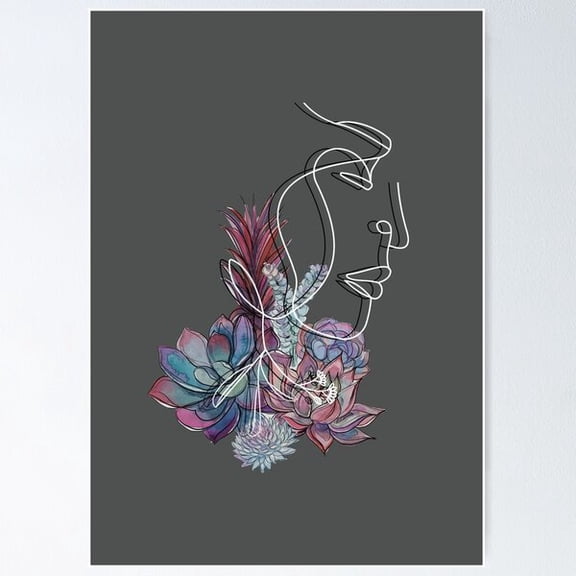 His And Hers - Line Art (Part 1/2) Poster Wall Art, Modern Wall Decor For Living Room Bedroom, 8x12 UNFRAMED