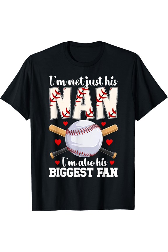 His Biggest Fan Baseball Nan Of A Baseball Player Nan T-Shirt Unisex S-5XL Hot Trending Shirt, Vintage Birthday Gift
