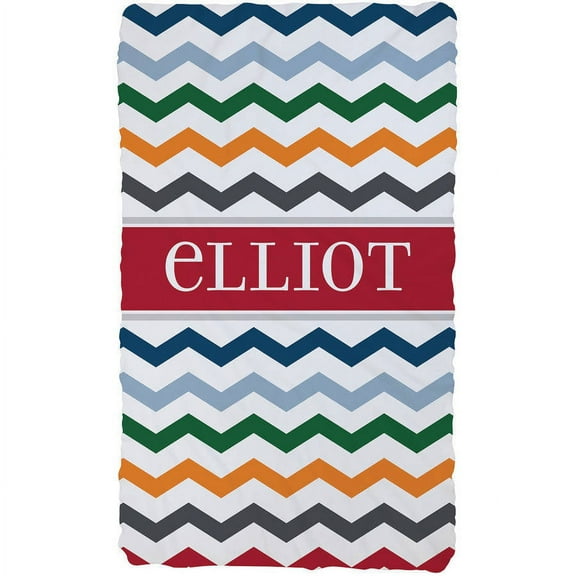 His Chevron Name Personalized Plush Fleece Blanket