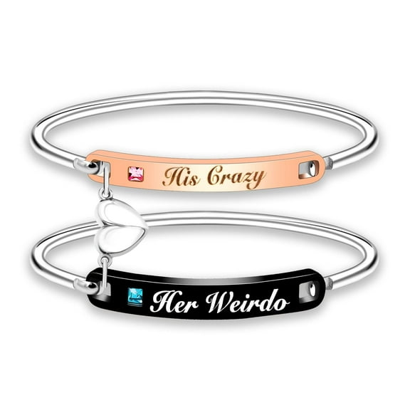 His Crazy and Her Weirdo Bracelets Set Long Distance Gifts for Women and Men Magnet Magnetic Bracelets Mutual Attraction for Couples