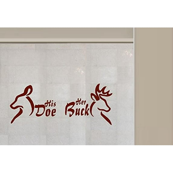 His Doe, Her Buck #5.5 ~ Wall or Window Decal (Brown) 13" x 30"