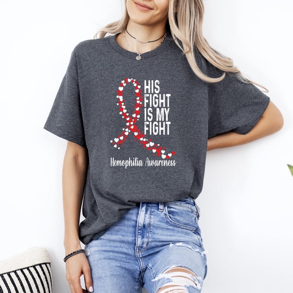 His Fight Is My Fight Awareness Support Loved One Warrior T-Shirt, for men & women, up to size 5XL