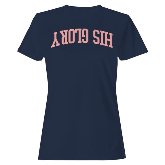 His Glory Christian Faith Women's Blue T-shirt
