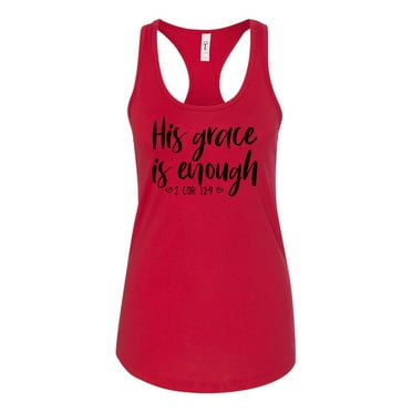 His Grace Is Enough Ladies Christian Racerback Tank Top-Red-xl