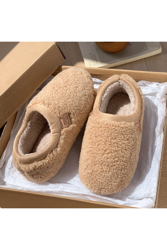 His & Her Bootie Slippers, Cozy Quarter-Length Design with Memory Foam, Anti-Slip Rubber Bottom, Perfect Matching Winter Gift Set Khaki 38