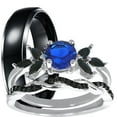 thumbnail image 2 of KinswayJewelry His & Hers 3-Piece Wedding Ring Set - Black Stainless Steel & Titanium With Cubic Zirconia 2 of 6