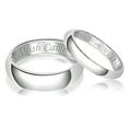 thumbnail image 1 of His & Her Engraved You Were My Wish My Wish Came True Classic Sterling Silver Plain Wedding Band Ring, 1 of 3