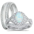 thumbnail image 1 of LaRaso & Co His Her Wedding Engagement Ring Set TRIO Couples Rings for Men Women 10/13, 1 of 6