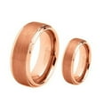 thumbnail image 1 of His & Her's 8MM/6MM Rose Gold Brushed Center Step Edge Tungsten Carbide Wedding Band Ring Set, 1 of 4