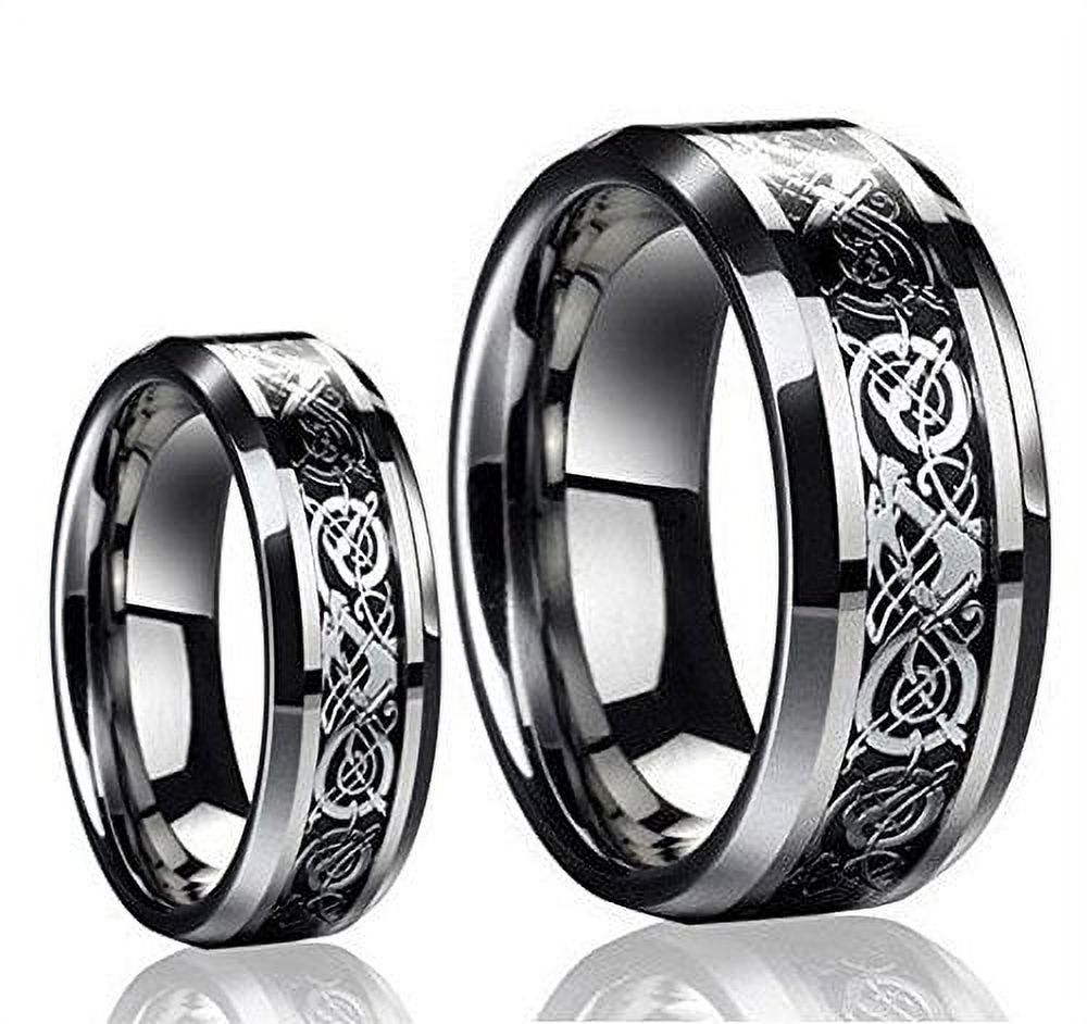 6mm Tungsten Carbide Celtic Knot Dragon Wedding Band – Men's Or Ladies, Made In USA