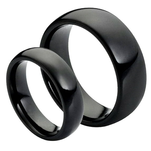 His & Her's 8MM/6MM Tungsten Carbide Celtic Knot Dragon Design Carbon Fiber Inlay Wedding Band Ring Set