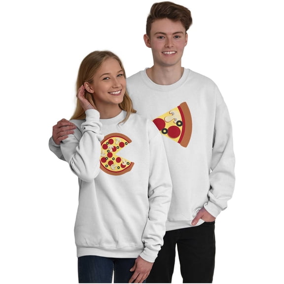 His Hers Matching Set Pizza Lovers Unisex Plus Fleece Graphic Sweatshirt Brisco Brands 4X