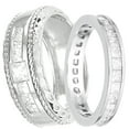 thumbnail image 1 of His Hers Matching Sterling Silver Wedding Rings Set Matching Couples Bands Him Her (6/12), 1 of 6
